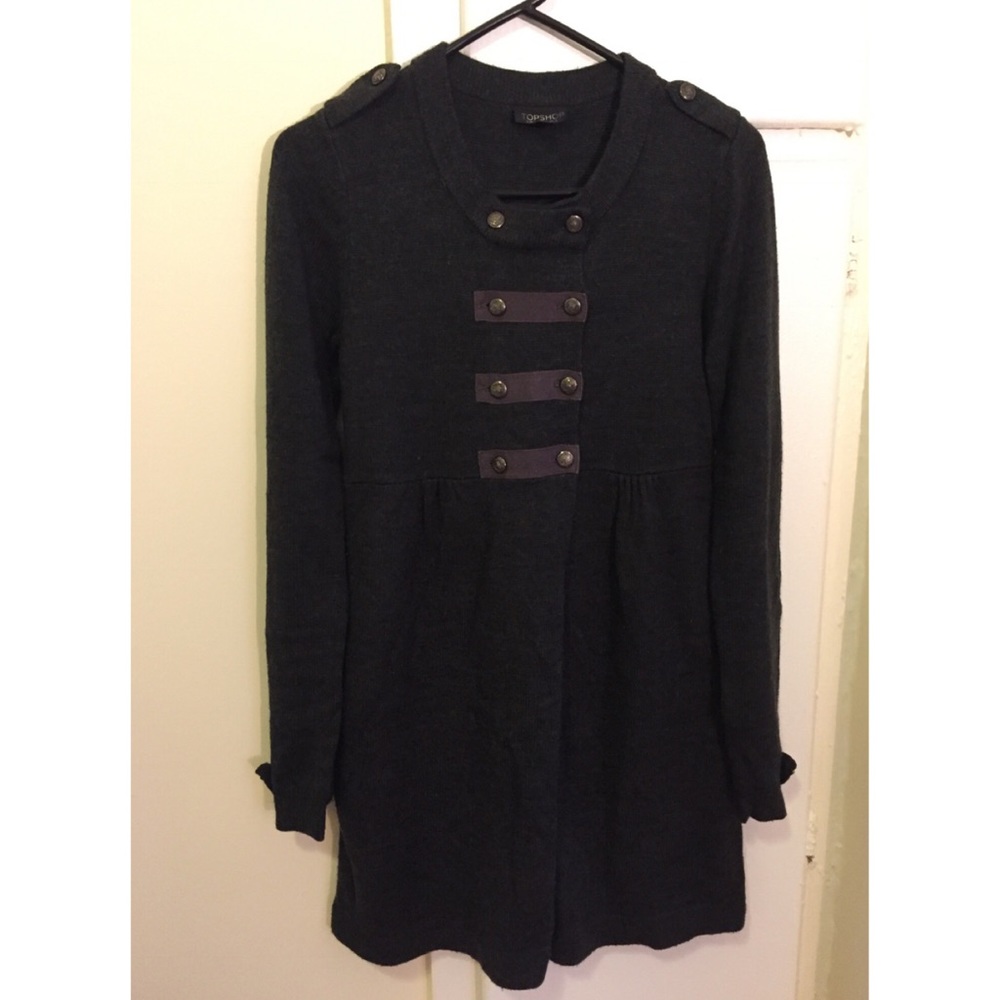 Military style tunic sweater by Top Shop